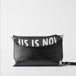 Zara text print crossbody bag